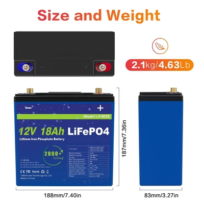 Nhà máy cung cấp đáng kể tùy chỉnh 12v 18Ah Xả pin 9A Lifepo4 hiện tại với công suất vượt trội
