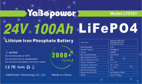 Lưu trữ Pin năng lượng mặt trời RV Lifepo4 100ah 150ah 24v cho thuyền trên đường