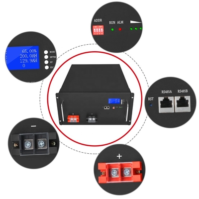 Xe gôn 48V Lifepo4 Pin 200Ah Smart BMS Lưu trữ chu kỳ sâu Lithium Ion