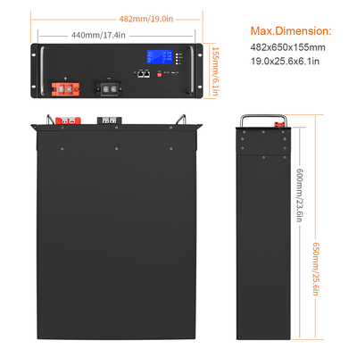 48v50ah UPS Lifepo4 Pin 48v 30ah Lưu trữ năng lượng mặt trời Ion Lithium