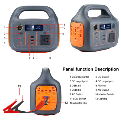 Đầu ra lưu trữ năng lượng di động 110V AC lithium ion pin 300W năng lượng tái tạo trạm điện gia đình
