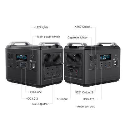Máy phát điện năng lượng mới Đầu vào MPPT hai chiều 2000W Máy phát điện di động Lifepo4 nhanh 2000w