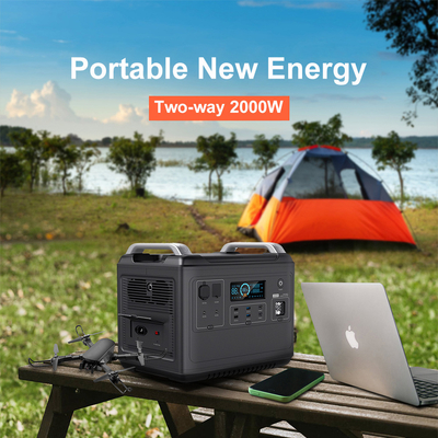 Trạm phát điện di động Lithium Ups Lifepo4 Năng lượng mặt trời 2000W 1000 Watt Hai chiều nhanh
