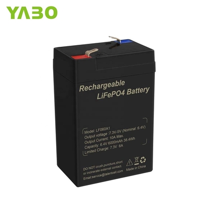 6.4V 4.5Ah 6v 5Ah Chu kỳ sâu Pin LiFePO4 có thể sạc lại Đèn chiếu sáng
