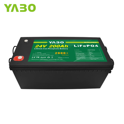 Vòng đời 2000 Vòng đời 24V Lifepo4 Pin Pin năng lượng mặt trời Lithium Sắt Phosphat 200Ah