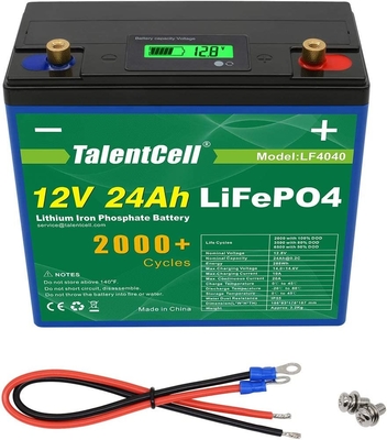 Bộ pin lithium 12 v 24ah Lifepo4 có thể sạc lại Dung lượng lớn với màn hình LCD