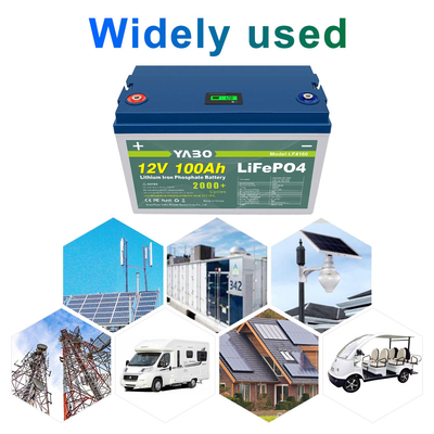 FCC 100ah 12 Volt Lifepo4 Pin M8 Terminal IP55 Vỏ nhựa